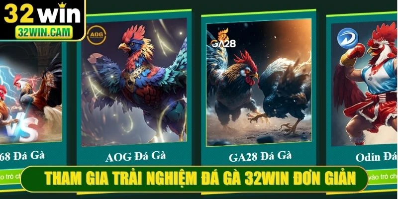 Tham gia trải nghiệm đá gà 32WIN đơn giản, nhanh chóng