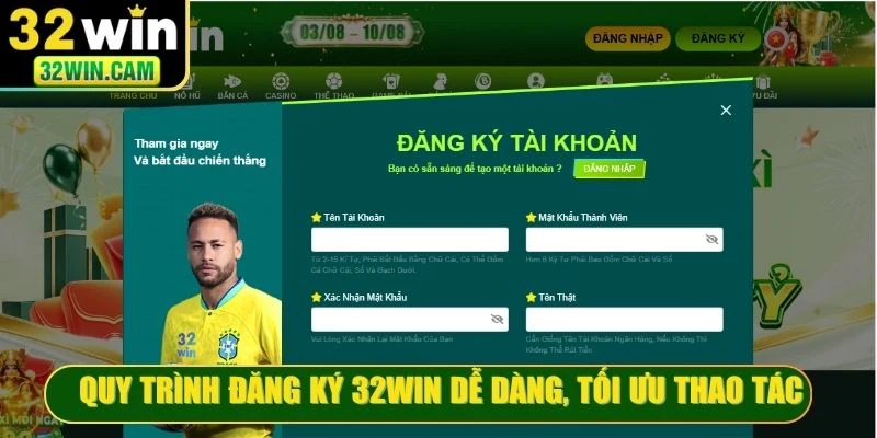 Quy trình đăng ký 32WIN dễ dàng, tối ưu thao tác